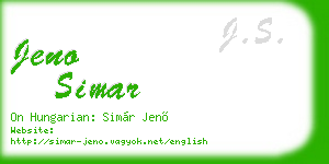 jeno simar business card